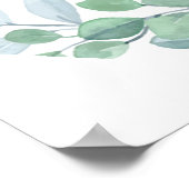 Elegantes Eukalyptus-Grün-Hochzeits-Willkommenssch Poster (Ecke)