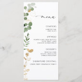 Elegantes Eukalyptus-Grün Menükarte (Vorderseite)