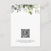 Elegantes Eukalyptus-Grün QR-Code-Hochzeit Begleitkarte (Rückseite)