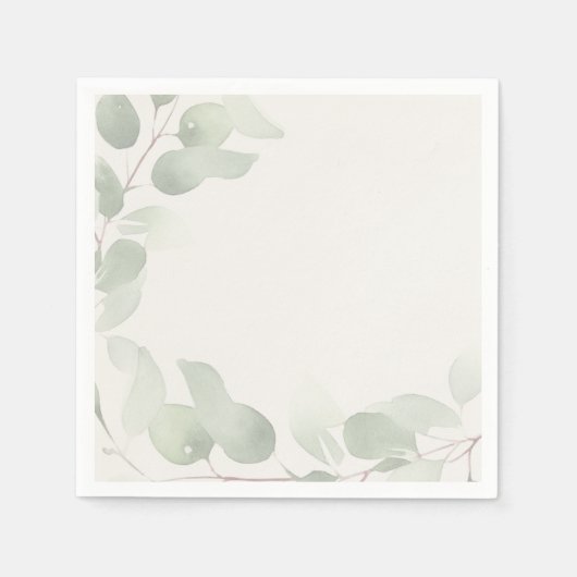 Elegantes Eukalyptus-Grün Serviette (Vorderseite)