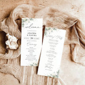Elegantes Eukalyptus-Hochzeitsprogramm Programm