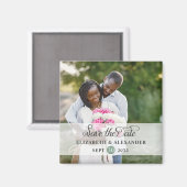 Elegantes Eukalyptus-Hochzeitsstichtum Save the Da Magnet (Vorderseite/Rückseite)