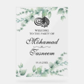 Elegantes Eukalyptus-muslimisches islamisches arab Acrylschild (Vorderseite)