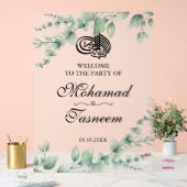 Elegantes Eukalyptus-muslimisches islamisches arab Acrylschild (Hochzeit)