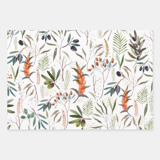 Elegantes Eukalyptus-Muster  Geschenkpapier Set (Vorderseite 3)