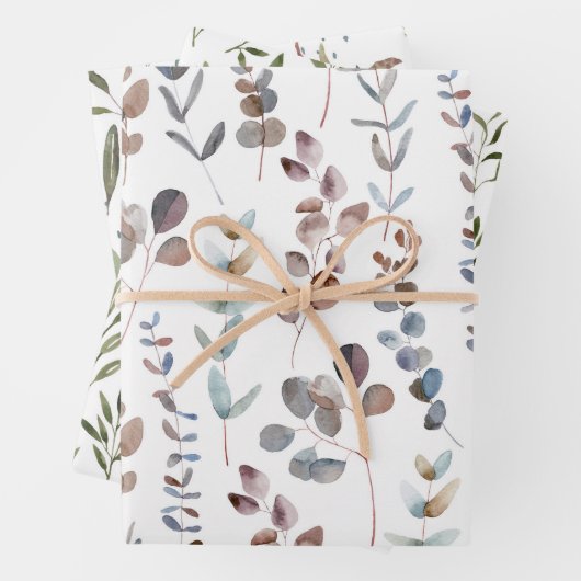 Elegantes Eukalyptus-Muster  Geschenkpapier Set (Beispiel)