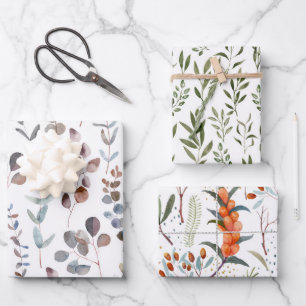 Elegantes Eukalyptus-Muster  Geschenkpapier Set
