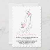 Elegantes Eukalyptus Peonies Floral Brautparty Einladung (Vorderseite)