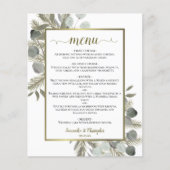 Elegantes Eukalyptus & Pine Budget Wedding Menu (Vorderseite)