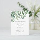 Elegantes Eukalyptus Probe Abendessen Einladungspostkarte (Stehend Vorderseite)