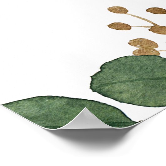 Elegantes Eukalyptus Probe Dinner Willkommen Poster (Ecke)