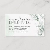Elegantes Eukalyptus Rezept für die Braut Begleitkarte (Vorderseite)