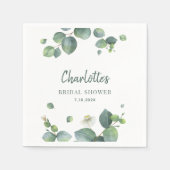 Elegantes Eukalyptus Script-Brautparty Serviette (Vorderseite)