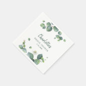 Elegantes Eukalyptus Script-Brautparty Serviette (Ecke)
