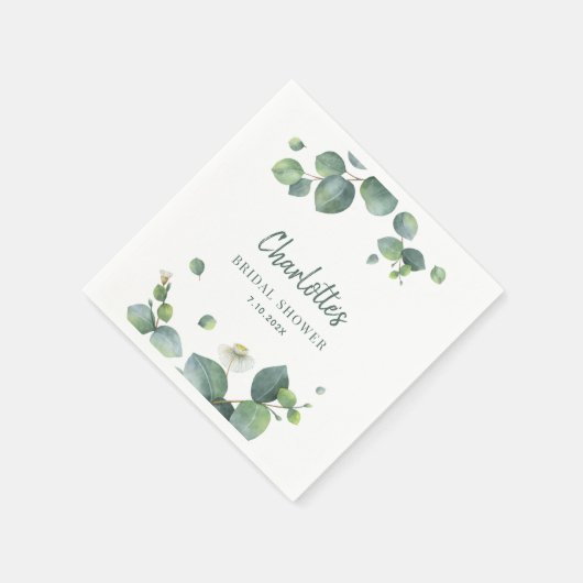 Elegantes Eukalyptus Script-Brautparty Serviette (Ecke)