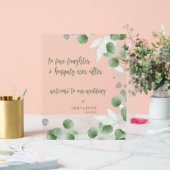 Elegantes Eukalyptus-Script willkommen bei unserer Acrylschild (Hochzeit)