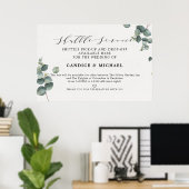 Elegantes Eukalyptus Shuttle Service Wedding Sign Poster (Heimbüro)