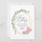 Elegantes Eukalyptus- und Rosengarten-Party Einladung (Vorderseite)