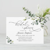 Elegantes Eukalyptus Watercolor Brautparty Einladung (Stehend Vorderseite)
