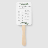 Elegantes Eukalyptus Watercolor Hochzeitsprogramm Fächer (Rückseite)