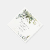 Elegantes Eukalyptus Wedding Paper Serviette (Ecke)