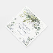 Elegantes Eukalyptus Wedding Paper Serviette (Ecke)