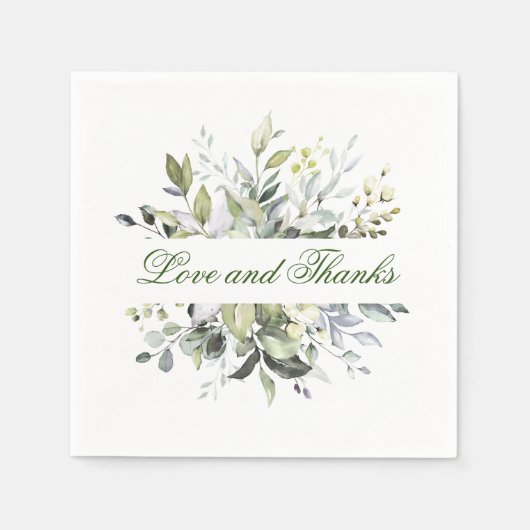 Elegantes Eukalyptus Wedding Paper Serviette (Vorderseite)