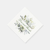Elegantes Eukalyptus Wedding Paper Serviette (Ecke)