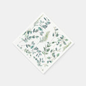 Elegantes Eukalyptus Wedding Paper Serviette (Ecke)