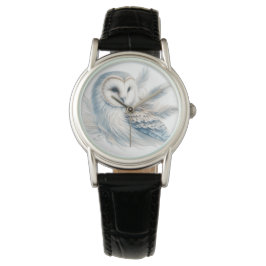 Elegantes Eule in Wasserfarbe Armbanduhr