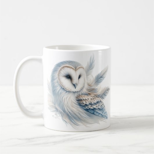 Elegantes Eule in Wasserfarbe Kaffeetasse (Links)