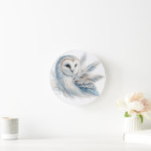 Elegantes Eule in Wasserfarbe Runde Wanduhr (Zuhause)