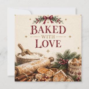 Elegantes europäisches Weihnachten, Lebkuchenbäcke Karte