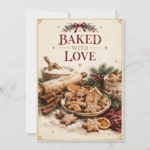 Elegantes europäisches Weihnachten, Lebkuchenbäcke Karte