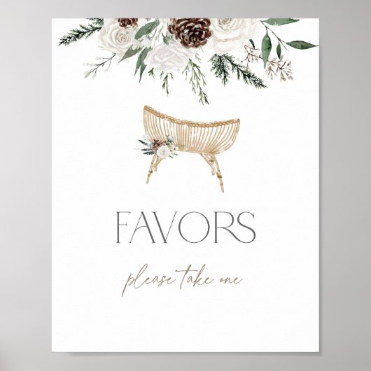 Elegantes Evergreen Kinderzimmer im Winter Poster (Vorne)