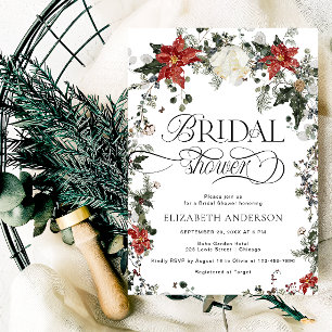 Elegantes Evergreen Winter Brautparty Einladung