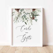Elegantes Evergreen Winterkarten und Geschenkposte Poster