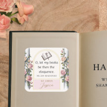 Elegantes Ex Libris-Aquarell-Floral-Exlibris
