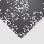 Elegantes Extravagant Schwarz und Silberbarsch Ver Seidenpapier (Ausschnitt)