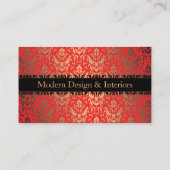 Elegantes Extravagantes Design in Rot, Gold und Sc Visitenkarte (Rückseite)