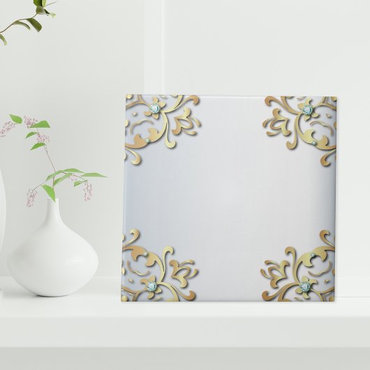 Elegantes Extravagantes Gold Verziert Barock Filig Fliese