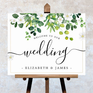 Elegantes Extravagantes Script Watercolor Grüne Ho Poster