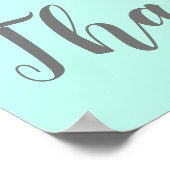 Elegantes Fade Mint Green Unplugged Wedding Sign Poster (Ecke)