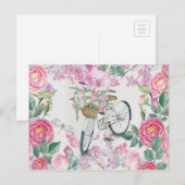 Elegantes Fahrrad und Blume Postkarte (Vorne/Hinten)