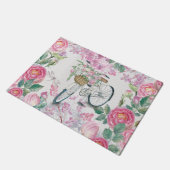 Elegantes Fahrrad und Blumen Fußmatte (Schrägansicht)