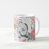 Elegantes Fahrrad und Blumen Kaffeetasse (VorderseiteRechts)