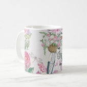 Elegantes Fahrrad und Blumen Kaffeetasse (Vorderseite Links)
