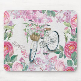 Elegantes Fahrrad und Blumen Mousepad