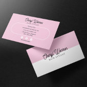Elegantes Fairstylist-Skript Weiß und Rosa Minimal Visitenkarte
