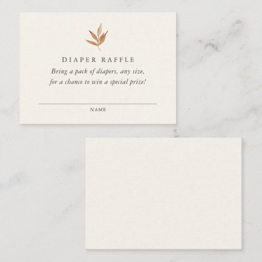 Elegantes Fall Baby Duwer Diaper Raffle Ticket Begleitkarte (Vorne/Hinten)